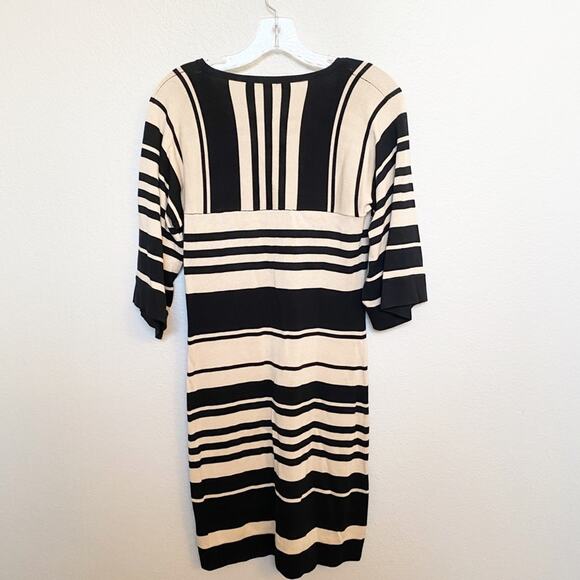 Trina Turk Striped V Neck Midi Sweater Dress Small - Picture 2 of 7